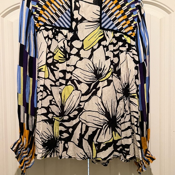 BL^NK London Anthropologie Miranda Peasant Blouse Sheer Bohemian Size 2X - Picture 5 of 8